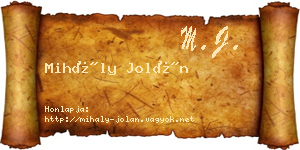 Mihály Jolán névjegykártya