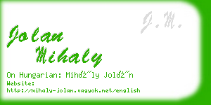 jolan mihaly business card